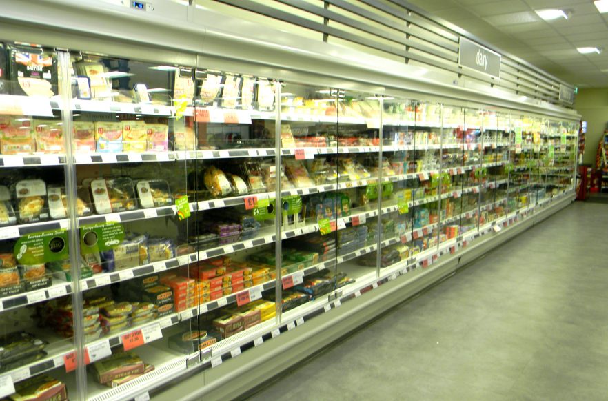 Fridges in a supermarket